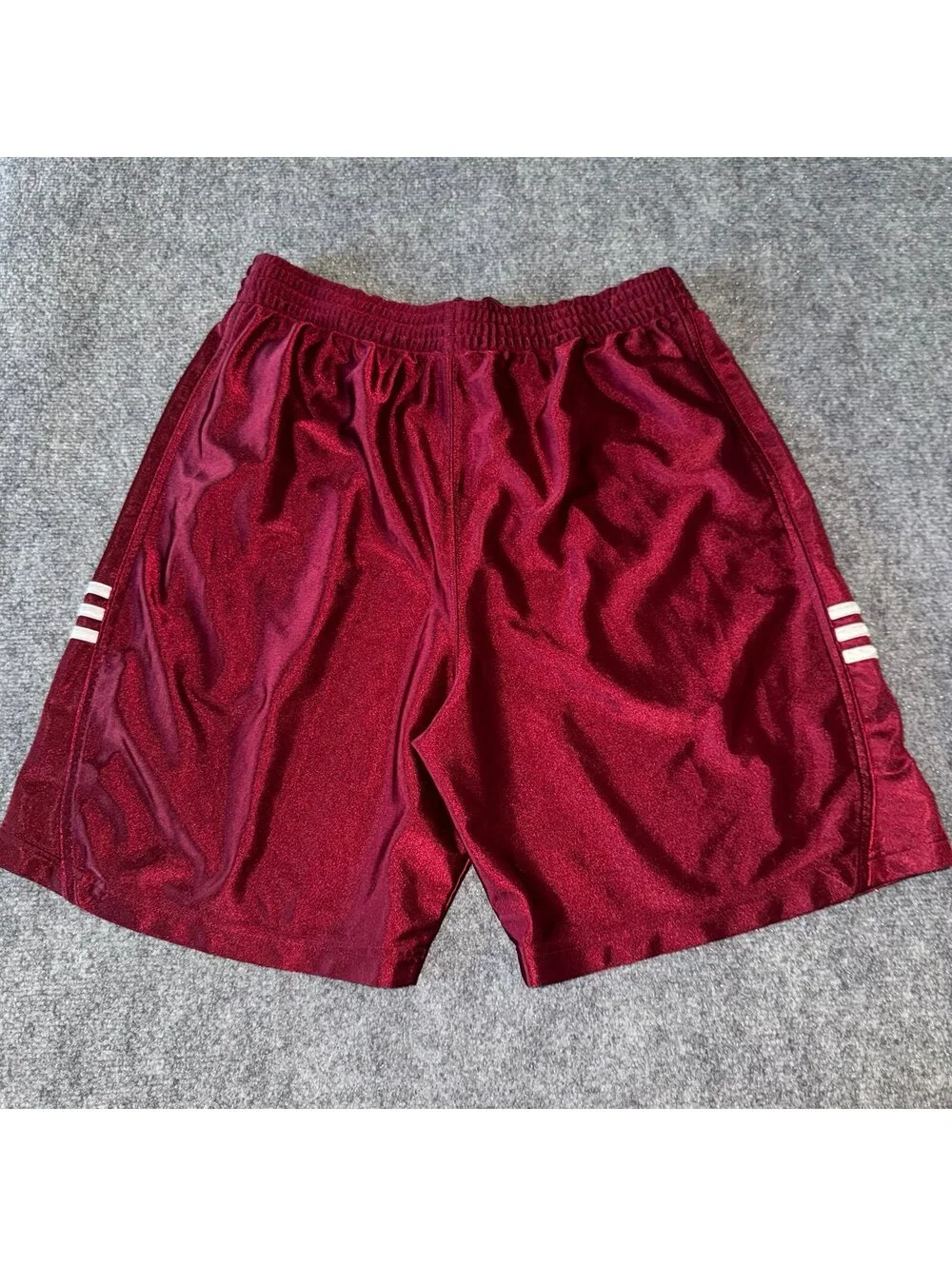 Adidas Grail Burgundy Dazzle Baggy Hoop Shorts Mens LG Vtg y2k 90s Rare